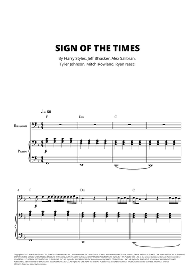Sign Of The Times (arr. Cadenza Editions)