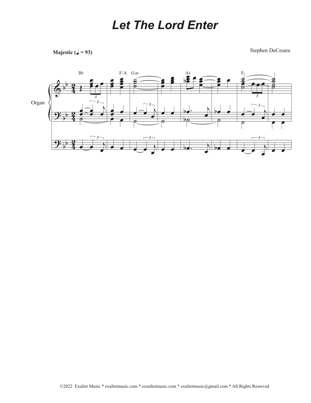 Let The Lord Enter (Vocal Quartet - (SATB)