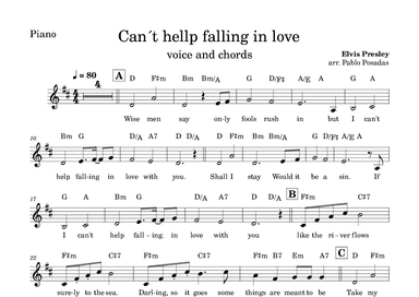Can't Help Falling In Love (arr. Thec P)