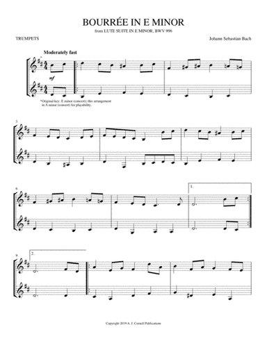 Bourrée in E Minor (from Lute Suite in E Minor) (arr. Mark Phillips)