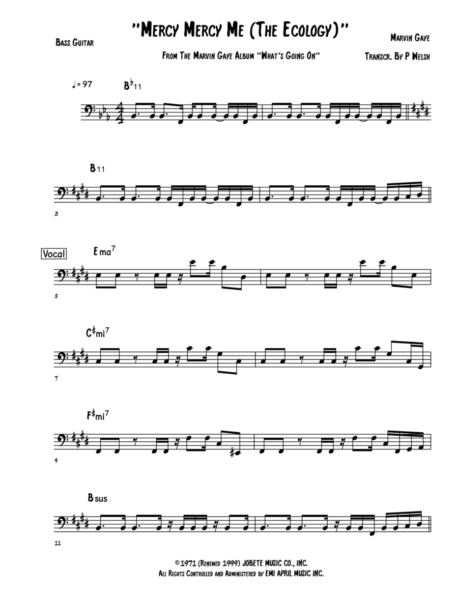 Mercy, Mercy Me (the Ecology) (arr. Accubass)