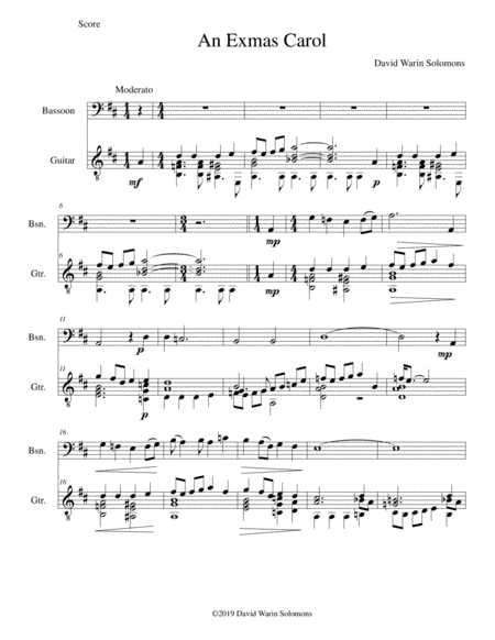 An Exmas carol for bassoon and guitar