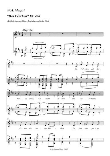 "Das Veilchen" KV 476 , for Voice and Guitar (arr. Stefan Niggl)