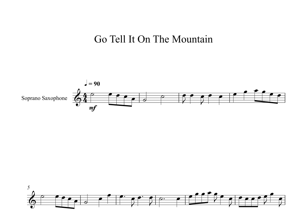Go Tell It On The Mountain (Soprano Sax) (arr. Digital Book Music)
