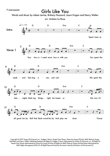 Girls Like You (arr. Andrea La Rose)
