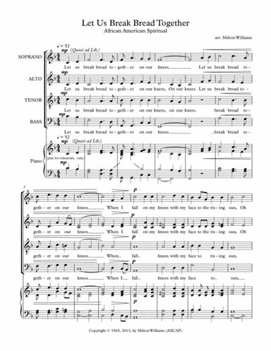 Let Us Break Bread Together (arr. Milton Williams)