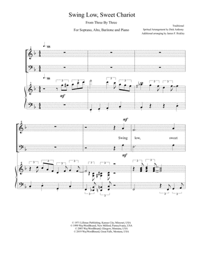 Swing Low, Sweet Chariot (arr. Dick Anthony, James F. Rickley)