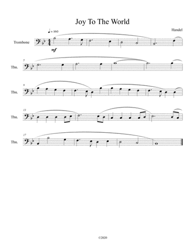 Joy To The World for solo trombone (arr. B C Dockery)
