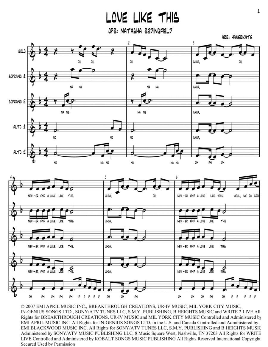 Love Like This (featuring Sean Kingston) (arr. Brian Haverkate)