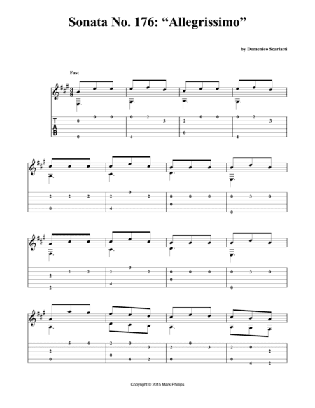 Sonata No. 176: “Allegrissimo” (arr. Mark Phillips)