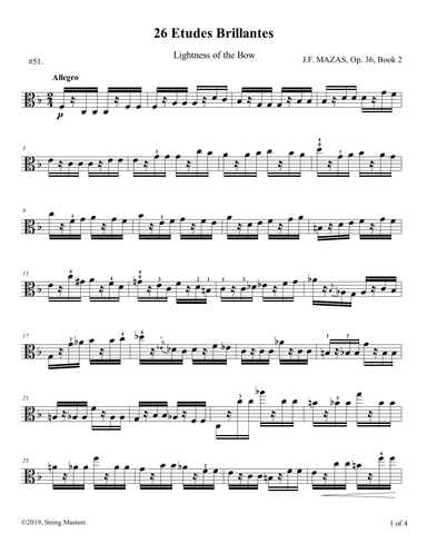Mazas, Etudes for Viola Op 36, Book 2, No.51 (arr. String Masters)