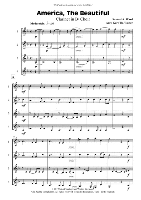 America, The Beautiful (arr. Gert Th. Walter)