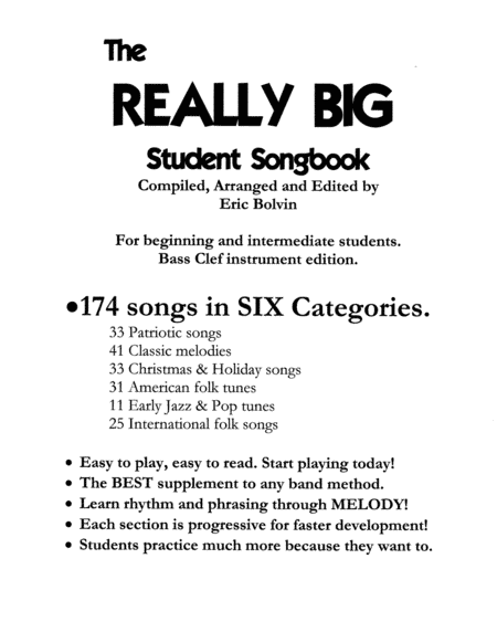 The Really Big Student Songbook bass clef edition (arr. Faded Duck Music)