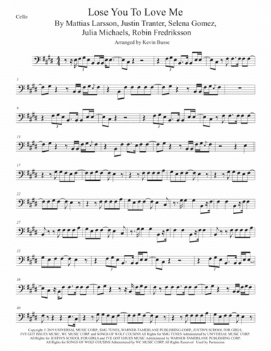 Lose You To Love Me (arr. Kevin Busse)