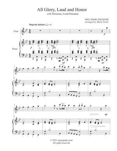All Glory, Laud and Honor (Flute-Piano) (arr. Marty Parks)