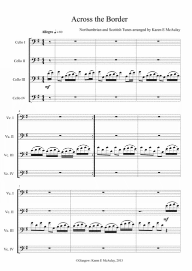 Across the Border - Scottish Border Tunes for Cello Quartet (arr. Karen E McAulay)