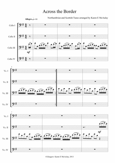 Across the Border - Scottish Border Tunes for Cello Quartet (arr. Karen E McAulay)