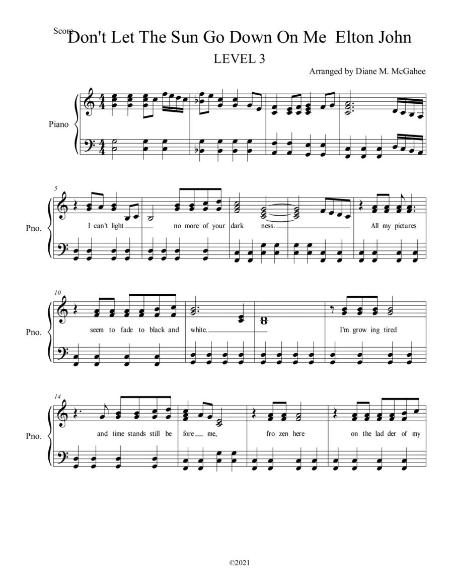 Don't Let The Sun Go Down On Me (arr. Diane M. McGahee)