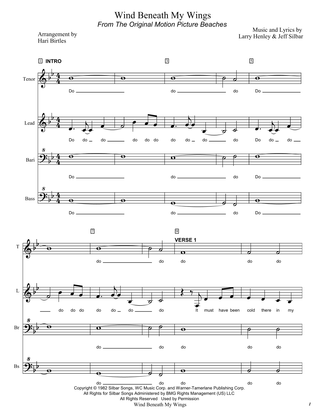 The Wind Beneath My Wings (arr. Hari Birtles)