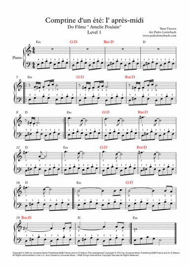Comptine D'un Autre Été: L'après-midi (arr. Pedro Lutterbach)