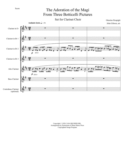 L Adorazione Dei Magi Da Trittico Botticelliano (arr. John Gibson)