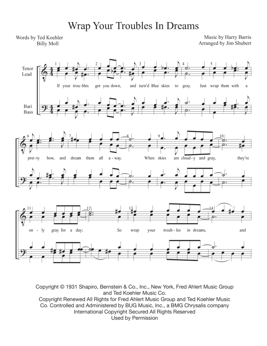 Wrap Your Troubles In Dreams (and Dream Your Troubles Away) (arr. Jim Shubert)