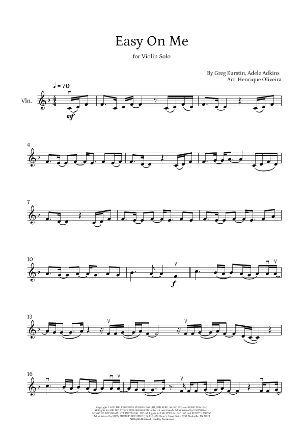 Easy On Me (arr. Henrique Oliveira)