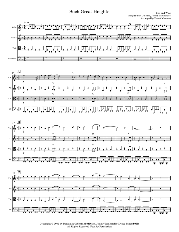 Such Great Heights (arr. Danut Muresan)