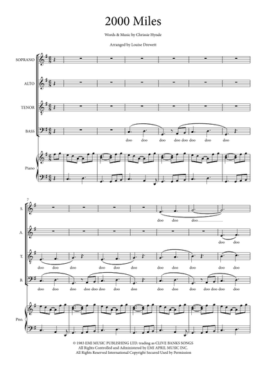 2000 Miles (arr. Louise Drewett)