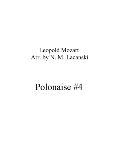 Polonaise #4 (arr. Nick Lacanski)