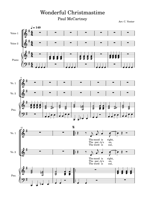 Wonderful Christmastime (arr. Caroline Venter)