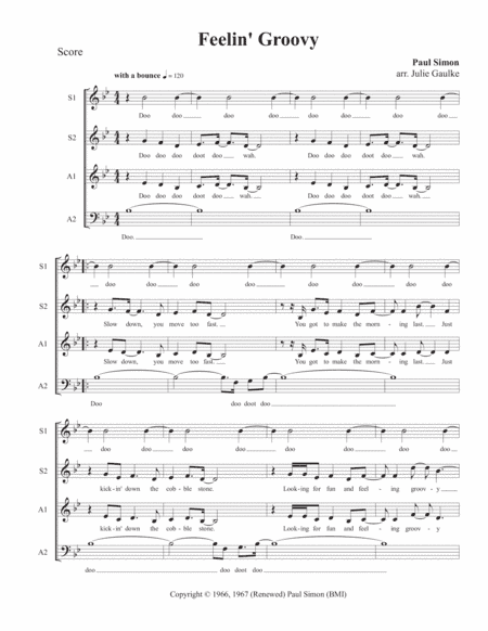 The 59th Street Bridge Song (feelin' Groovy) (arr. Julie Gaulke)