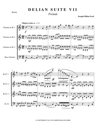 Prelude to the Delian Suite No 7 - Robin Hood & His Merry Men - for clarinet quartet