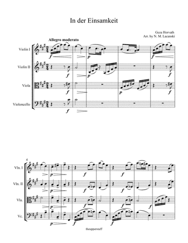 In der Einsamkeit (arr. Nick Lacanski)