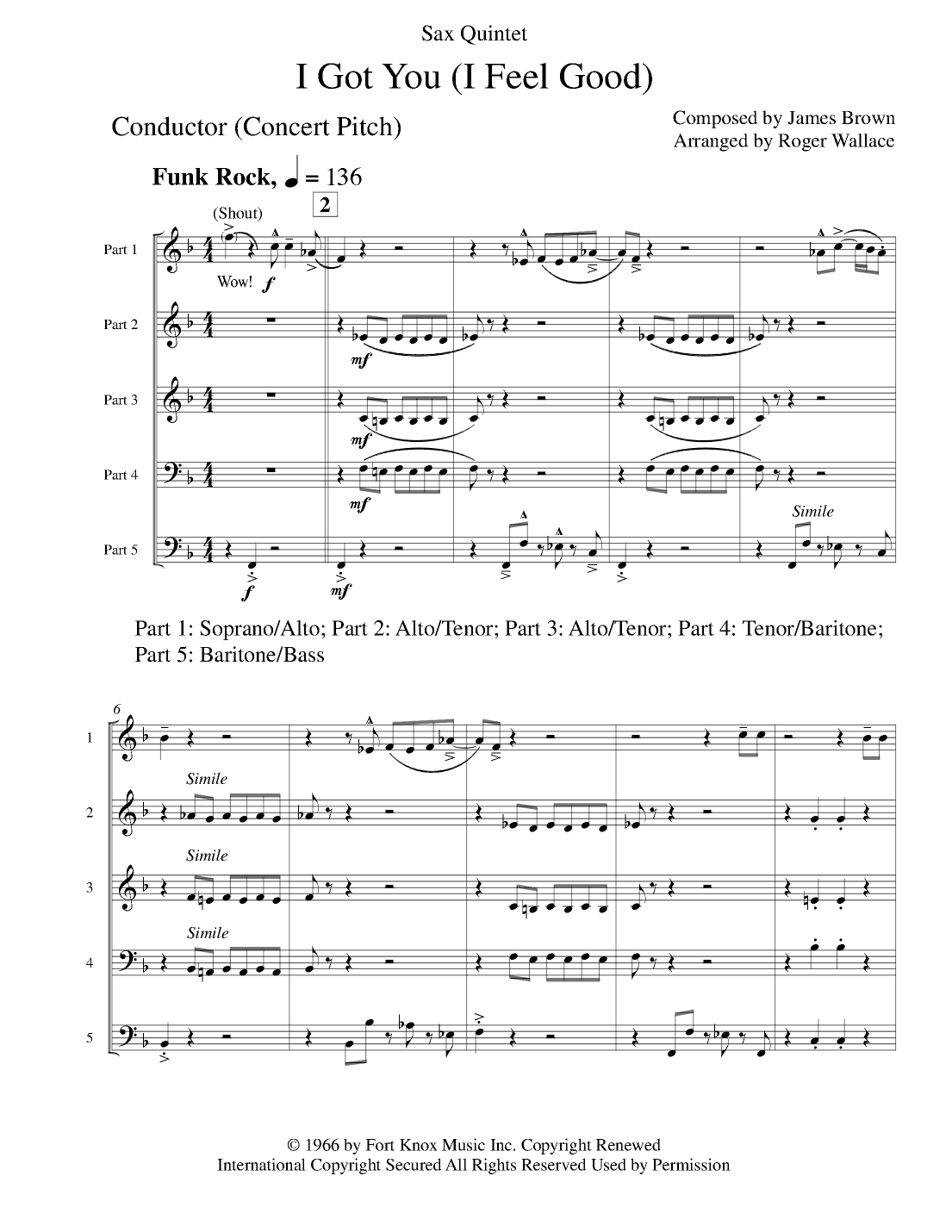I Got You (i Feel Good) (arr. Roger Wallace)