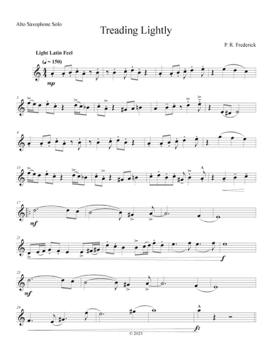 Treading Lightly (Alto Sax Solo)