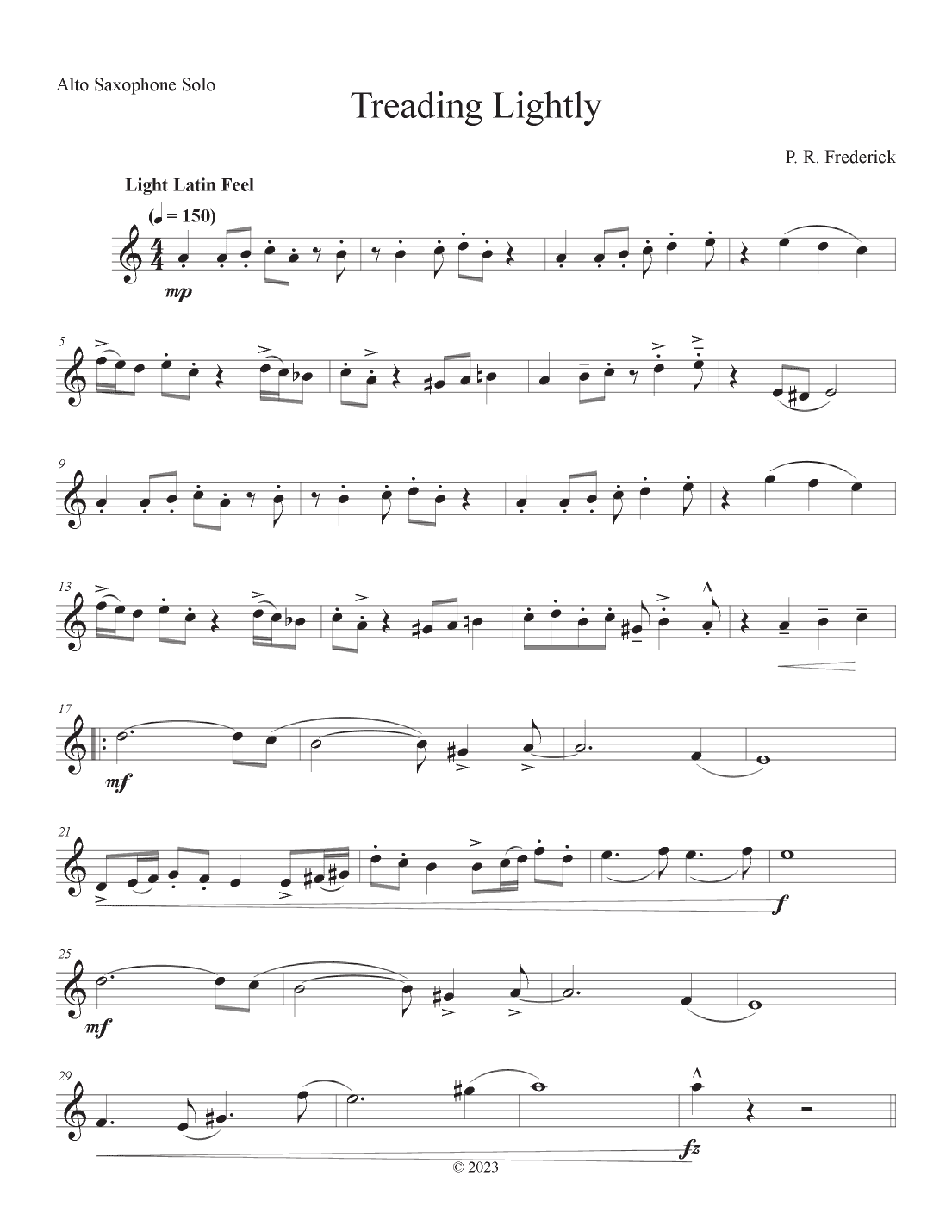 Treading Lightly (Alto Sax Solo)