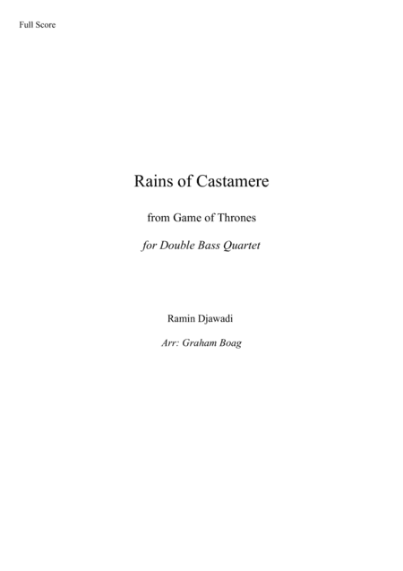 The Rains Of Castamere (arr. Graham Boag)