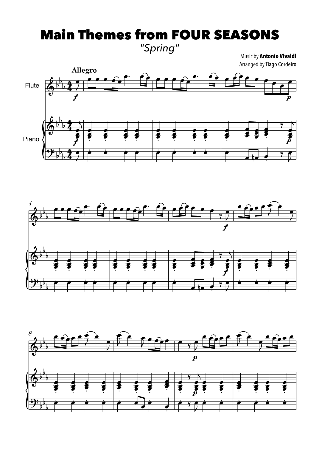 Main Themes from Four Seasons “Spring” (arr. Tiago Cordeiro)