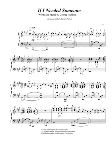 If I Needed Someone (arr. Jim Palmer)