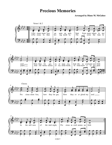 Precious Memories (arr. Arranged by Diane M. McGahee)