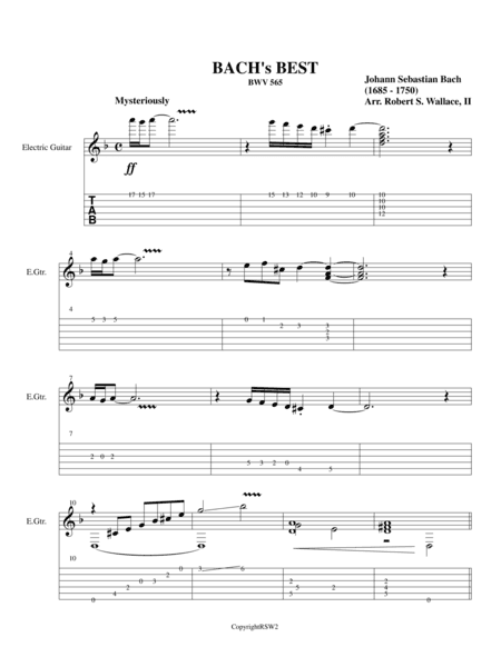 BACH's BEST (arr. Robert S. Wallace, II)