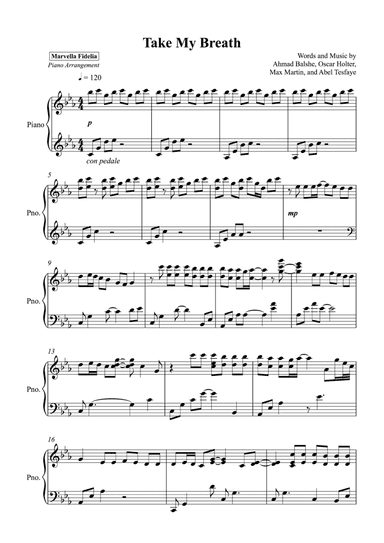 Take My Breath (arr. Marvella Fidelia)