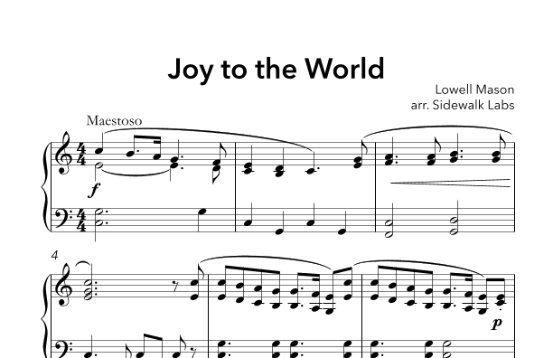 Joy to the World (arr. Sidewalk Labs)