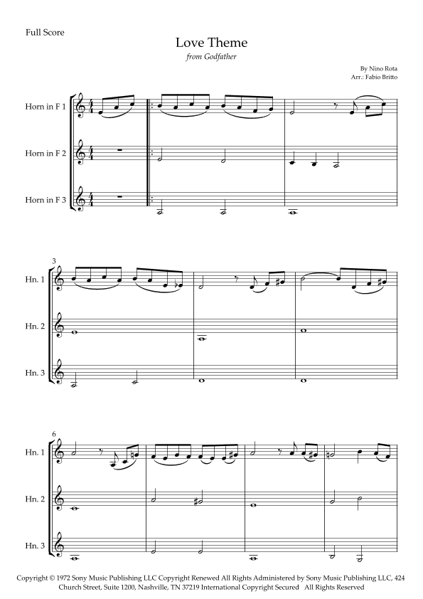 The Godfather (love Theme) (arr. Fabio Britto)