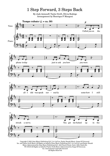 1 Step Forward, 3 Steps Back (arr. Henrique F Mangoni)