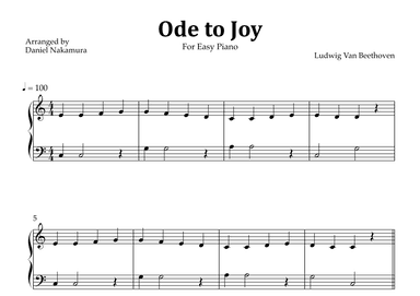 Ode to Joy (Easy Piano) (arr. Daniel Nakamura)