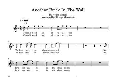 Another Brick In The Wall (arr. Thiago Marconato)