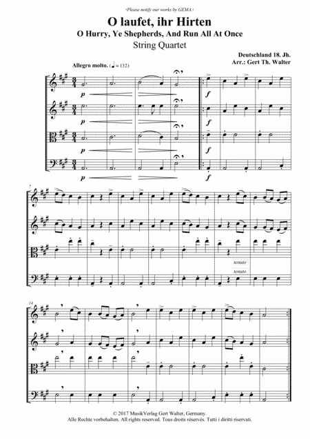 O Hurry, Ye Shepherds, And Run All At Once (arr. Gert Th. Walter)