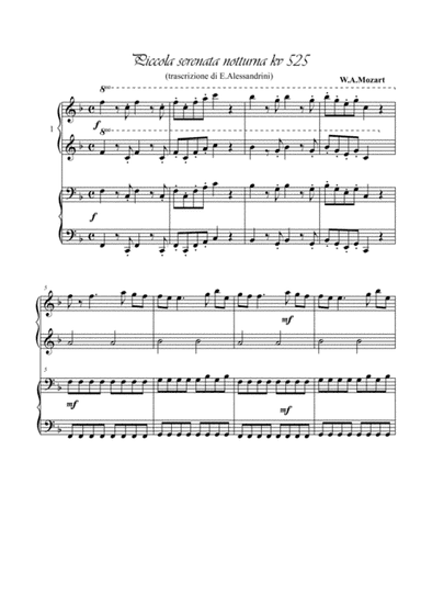 Eine Kleine Nacht Music- Piccola musica notturna Piano 4 hands (arr. E.Alessandrini)